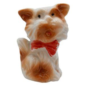 Vintage Terrier Dog Figurine Made in Japan Bowtie Bow Tie Figure